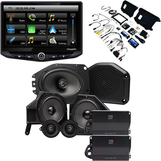 Main image of Stinger HEIGH10 Multimedia Receiver with SRK-JW18EH Installation Kit and MB Quart Stage 6 Speaker/Amp Upgrade Compatible With Wrangler JL 18+/Gladiator JT 20+