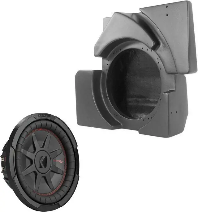 Main image of SSV Work X32-DUS10U CanAm Maverick 19+ X3 Unloaded Underseat 10" Subwoofer Enclosure (Drivers side) with Kicker 48CWRT104 10" Shallow Mount Subwoofers 4-OHM DVC