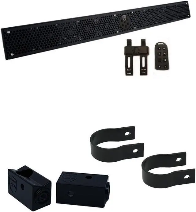 Alt view image 2 of 6 - wet sounds stealth 10 ultra hd black + utv mounting kit, slider bracket and round 1.75" tube clamp