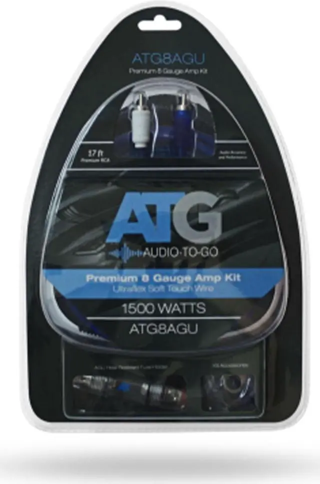 Alt view image 3 of 3 - ATG Powersports Monoblock Subwoofer Amplifier 500W at 2-Ohms bundle includes 8 gauge wire kit