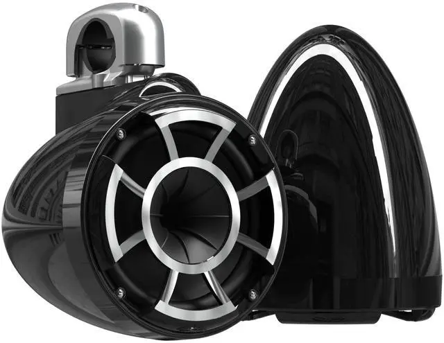 Main image of Wet Sounds - REV 8 Fixed Aluminum Clamp 8-Inch Tower Speakers - Black (Pair)