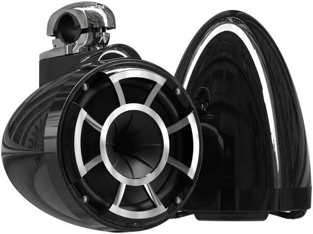 Main image of Wet Sounds REV8 Black 8" Tower Speakers with Mini Fixed Clamps - Fits 1" to 1 7/8" Pipe