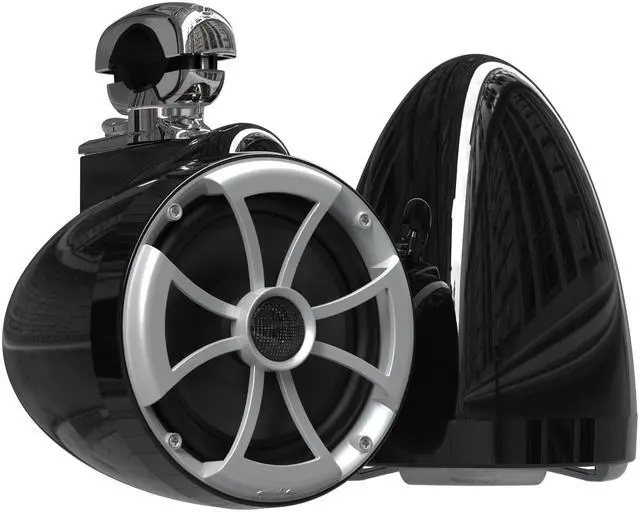 Main image of Wet Sounds ICON8 Black 8" Tower Speakers with Mini Swivel Clamps - Fits 1" to 1 7/8" Pipe
