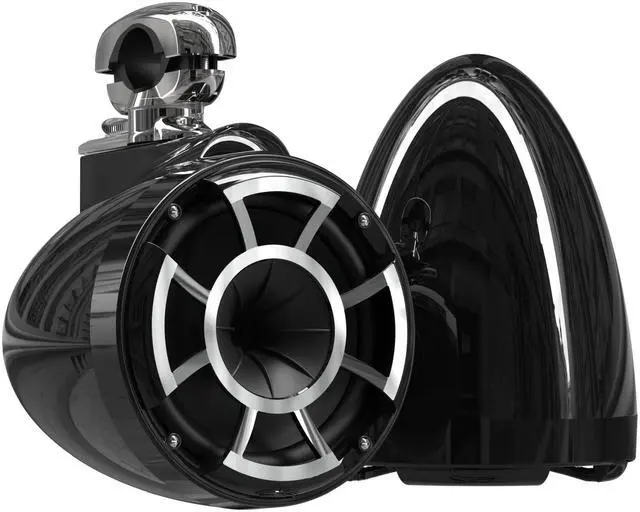 Main image of Wet Sounds REV8 Black 8" Tower Speakers with Mini Swivel Clamps - Fits 1" to 1 7/8" Pipe