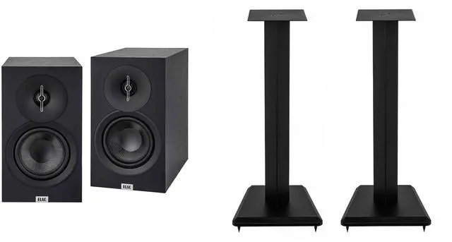 Main image of ELAC LS10-B SPEAKER STANDS And DB53-BK BLACK BOOKSHELVES