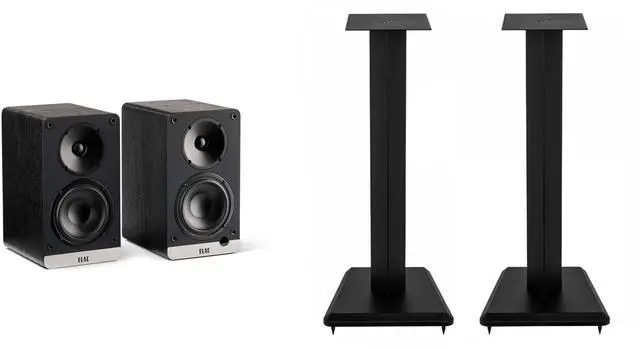 Main image of ELAC LS10-B SPEAKER STANDS And DEBUT ConneX BOOKSHELVES-BLACK