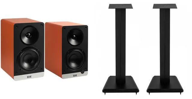 Main image of ELAC LS10-B SPEAKER STANDS And DEBUT ConneX BOOKSHELVES-ORANGE