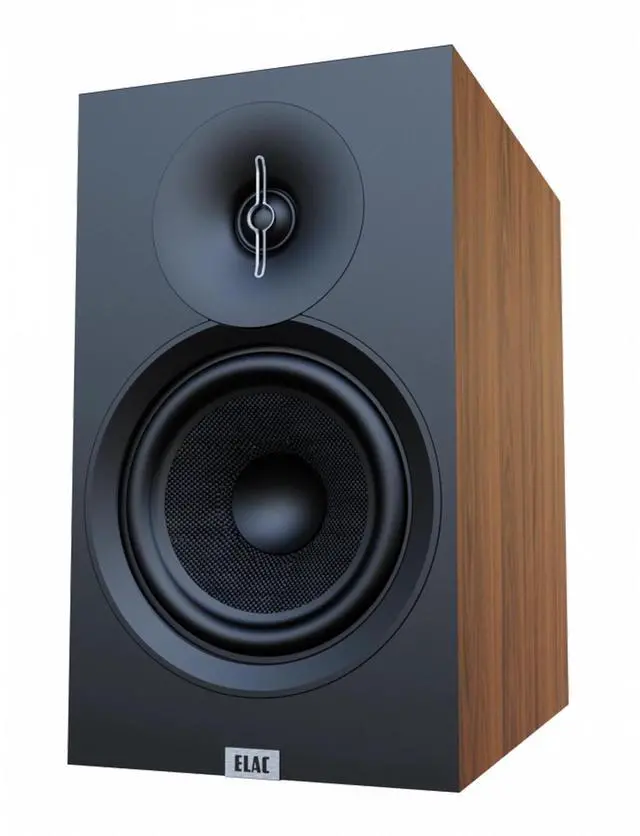Alt view image 3 of 4 - ELAC LS10-B SPEAKER STANDS And DB63-WN WALNUT BOOKSHELVES