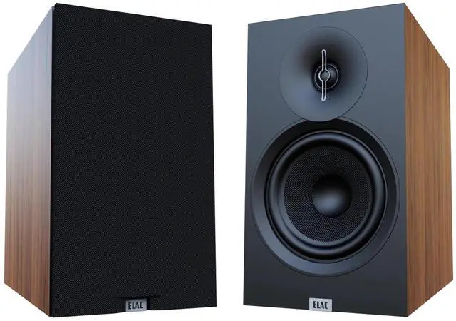 Alt view image 2 of 4 - ELAC LS10-B SPEAKER STANDS And DB63-WN WALNUT BOOKSHELVES