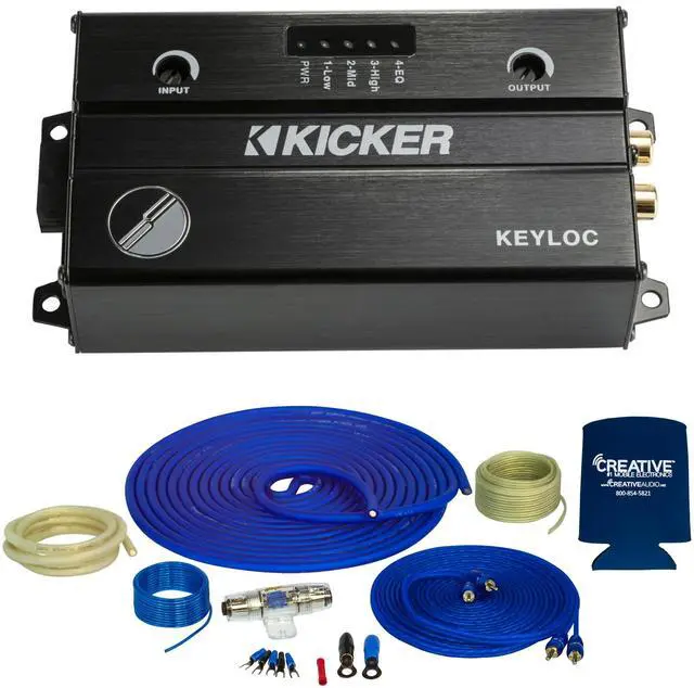 Main image of Stinger SS1200XS 4GA Copper 1200W Complete Amplifier Wiring Kit, Kicker 47KEYLOC2 Smart 2-Channel Line Output Converter