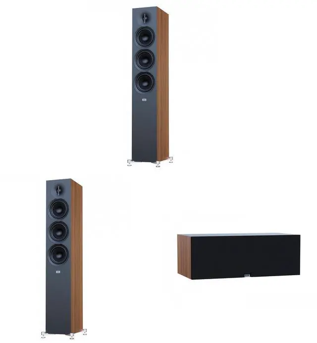 Main image of Elac Debut 3.0 Walnut 5.25 Inch Towers With 5.25 Inch Center