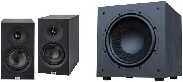 Main image of Elac Debut 3.0 Bookshelf Package Black With Debut 10Inch Subwoofer