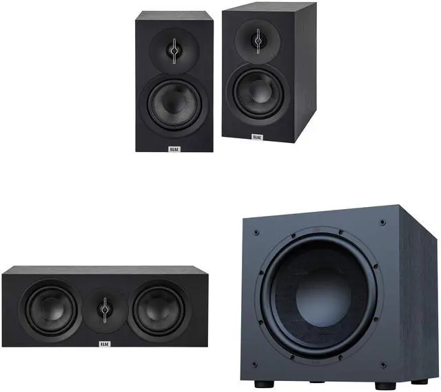 Main image of Elac Debut 3.0 Bookshelf Package Black With Debut 10 Inch Subwoofer And Debut Center Channel