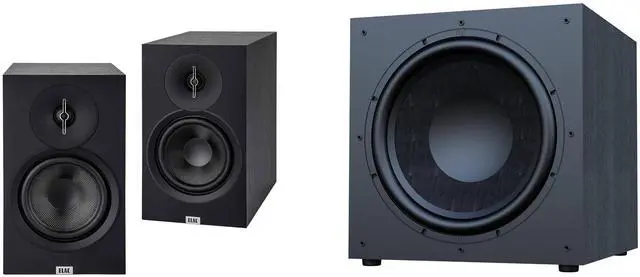 Main image of Elac Debut 3.0 Db63 Black Bookshelf Speakers With Debut 15 Inch Subwoofer