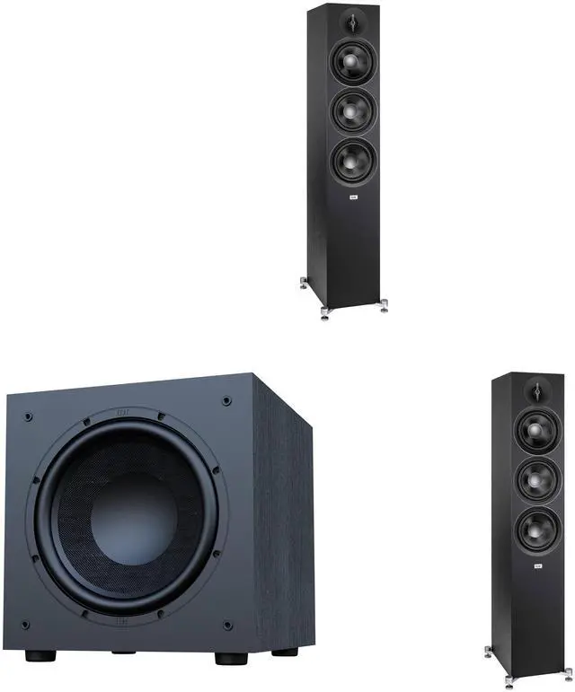 Main image of Elac Debut 3.0 Df63 Black Tower Speakers (Pair) With Debut 10 Inch Subwoofer