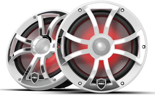 Alt view image 2 of 4 - Wet Sounds REVO 8 XS-W-SS V3 - Revolution Series 8" RGB LED Marine Coaxial Speakers with White/Stainless XS Grilles, Pair