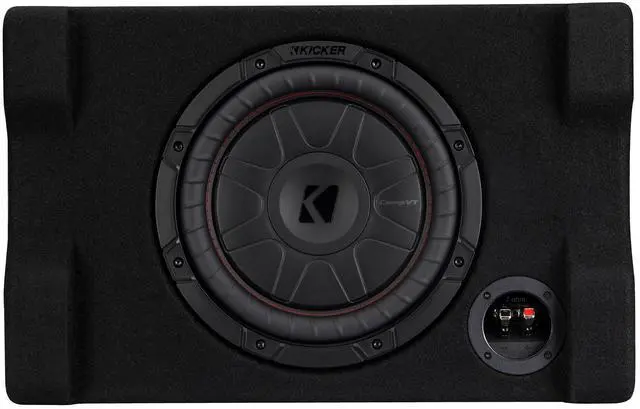 Alt view image 4 of 4 - Kicker 52CVTDF102 CVTDF 10" Sub Down Firing enclosure w/ 400 Watt Amp Bundle