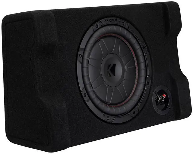 Alt view image 2 of 4 - Kicker 52CVTDF102 CVTDF 10" Sub Down Firing enclosure w/ 400 Watt Amp Bundle