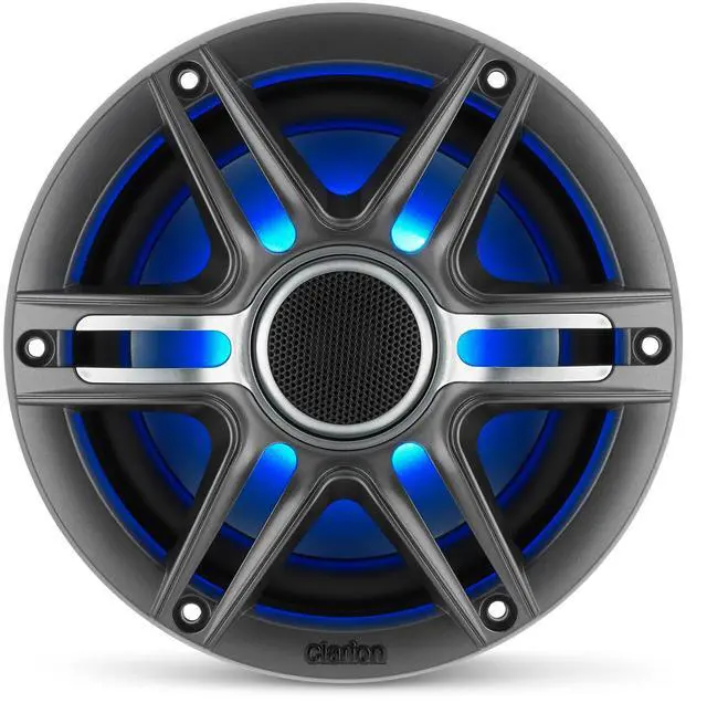 Alt view image 2 of 4 - Clarion Premium RGB LED UTV 6.5" Marine Speaker Bundle including White & Gunmetal speaker grills, SSV Works 6.5" speaker pods and 1.75" cage mounts