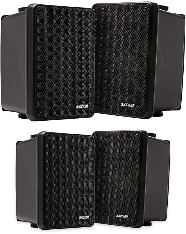 Main image of Kicker KB6 Indoor Outdoor Black Speakers 2 Pair for Patio, Dock & Garage