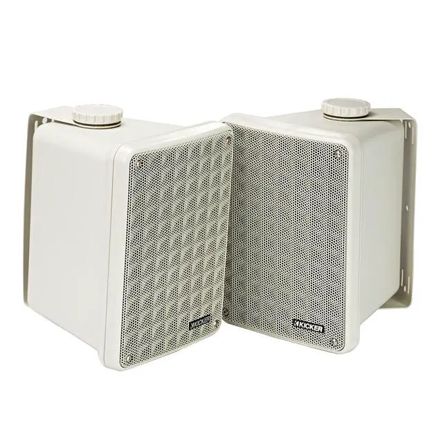 Alt view image 2 of 4 - Kicker KB6 Indoor Outdoor Grey Speakers 3 Pair for Patio, Dock & Garage
