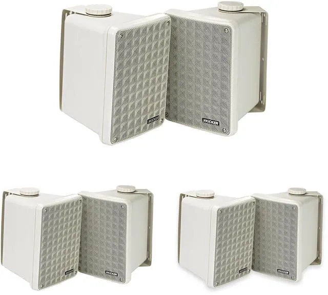 Main image of Kicker KB6 Indoor Outdoor Grey Speakers 3 Pair for Patio, Dock & Garage