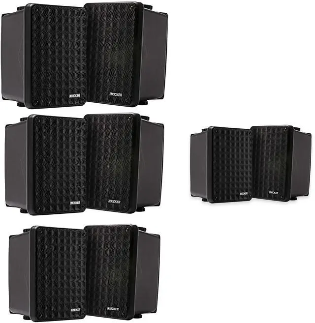 Main image of Kicker KB6 Indoor Outdoor Black Speakers 4 Pair for Patio, Dock & Garage