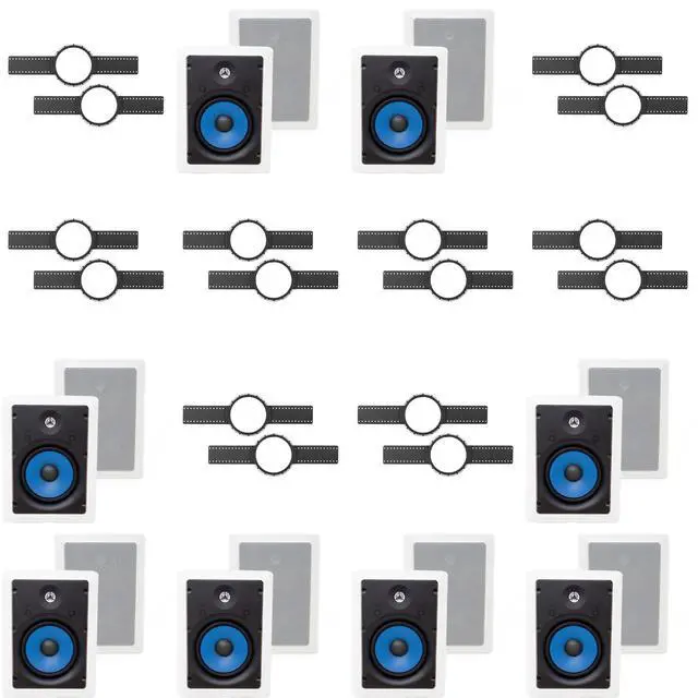 Main image of 8-Legrand MS3651 3000 Series 6.5" In-Wall Speakers (Pair) + INSTALL KIT (PRE CONSTRUCTION BRACKET)