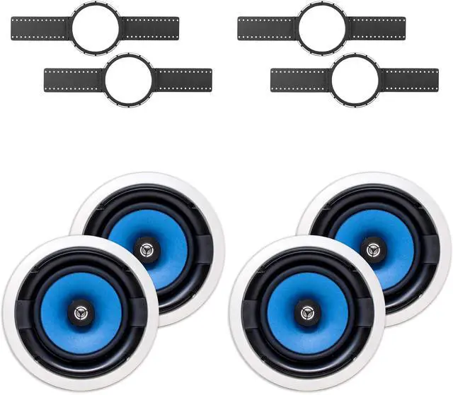 Main image of 2 (PAIR) MS3800 8" IN CEILING SPEAKER + INSTALL KIT (PRE-CONSTRUCTION BRACKETS)