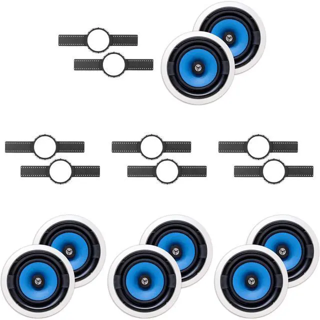 Main image of 4 (PAIR) MS3800 8" IN CEILING SPEAKER + INSTALL KIT (PRE-CONSTRUCTION BRACKETS)