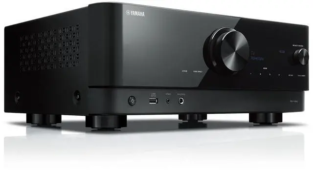 Alt view image 2 of 4 - Yamaha RX-V4ABL 5.2-Channel AV Receiver with 8K HDMI and MusicCast w/ Kicker KB6G 2-Way Full Range Indoor Outdoor Speakers (Pair) Weatherproof Speakers for Patio Garage Poolside in-Home ( Gray Finish)