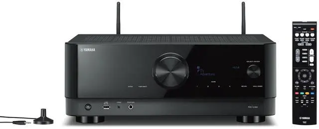 Alt view image 3 of 4 - Yamaha RX-V4ABL 5.2-Channel AV Receiver with 8K HDMI and MusicCast w/ Kicker KB6G 2-Way Full Range Indoor Outdoor Speakers (Pair) Weatherproof Speakers for Patio Garage Poolside in-Home ( Gray Finish)