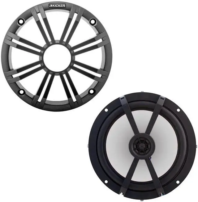 Main image of Kicker Single 6.5in LED Speaker Charcoal Grille DIY Boom Box Kit