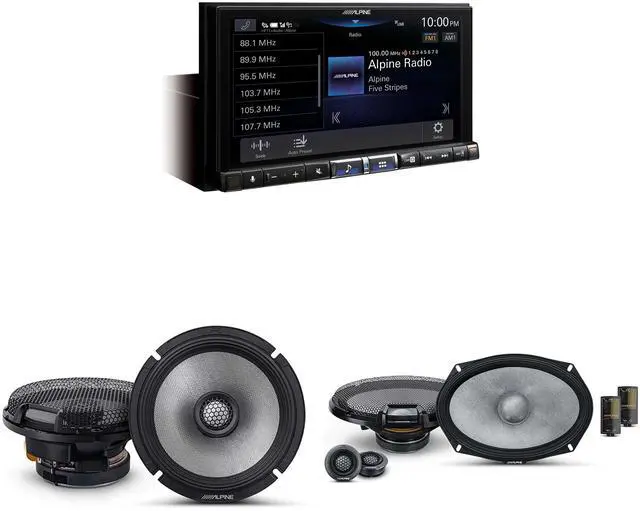 Main image of Alpine ILX-507 7-Inch Multimedia Receiver w/ R2-S69C 6x9" Comp & R2-S65 6.5" Coaxial Bundle