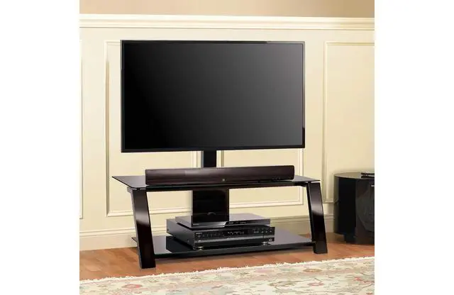 Alt view image 2 of 4 - Bell'O TP4444 - Triple Play 2-Shelf TV Stand with TV Mount for TVs up to 55"