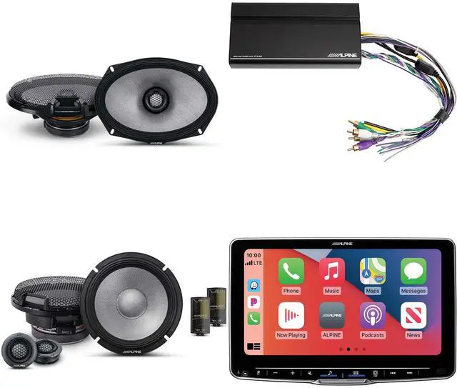 Main image of Alpine ILX-F509 Halo9 9" Multimedia Touchscreen Receiver w/ KTA-450 Powerpack Amp & 6.5" & 6x9" R2 Speaker Bundle - R2-S65C 2-Way Comp. Set & a Pair of R2-S69
