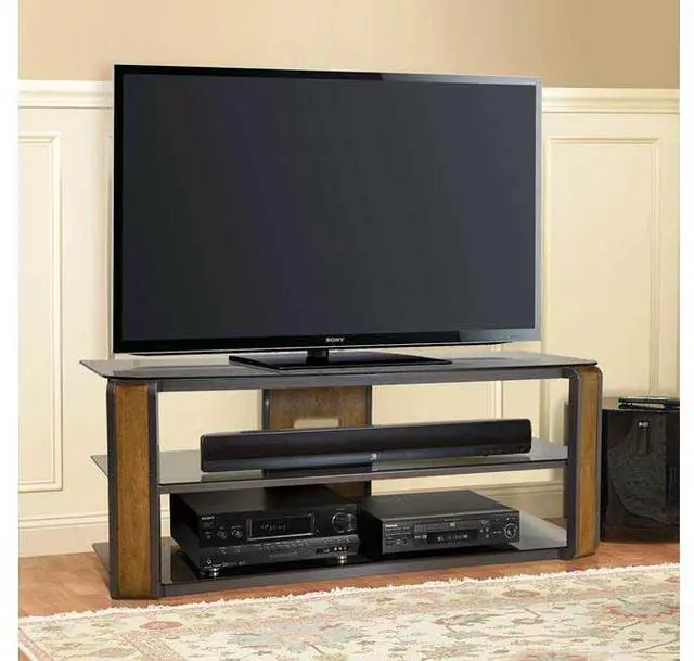 Alt view image 2 of 4 - Bell'O AVSC2131 - 3-Shelf TV Stand for TVs up to 60" - Natural Wood