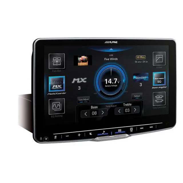 Alt view image 3 of 4 - Alpine Halo9 ILX-F509 CarPlay/Android Auto Receiver with Alpine S-A60M 600W Mono Amp, and RUX-H02 Volume/Bass Knob