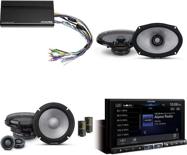 Main image of Alpine ILX-507 7-Inch Multimedia Receiver w/ KTA-450 Powerpack Amp & 6.5" & 6x9" R2 Speaker Bundle - R2-S65C 2-Way Comp. Set & a Pair of R2-S69 Compatible with Apple CarPlay & Android Auto