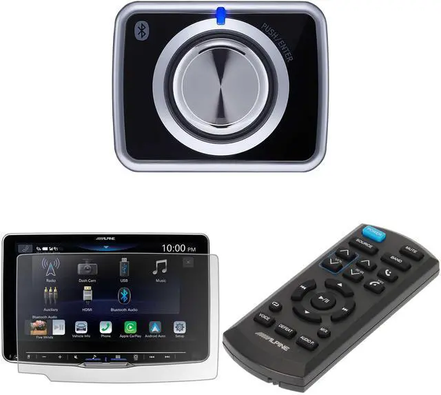 Main image of Alpine RUX-H02 Bass Knob, KAE-HF9DA Anti-Reflective Screen Protector & RUE-4360 Remote Bundle