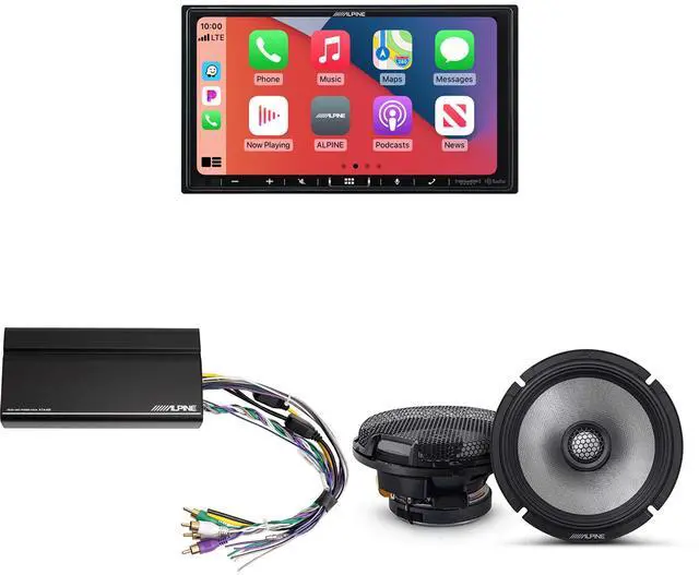 Main image of Alpine iLX-407 7-Inch Multimedia Receiver Apple Carplay and Android Auto w/ R2-S65 6.5" Coaxial Bundle w/ Power Pack