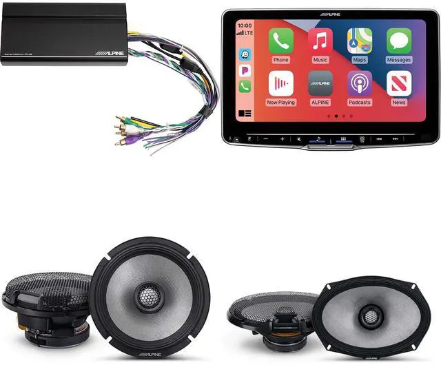 Main image of Alpine ILX-F509 Halo9 9" Multimedia Touchscreen Receiver w/ KTA-450 Powerpack Amp & 6.5" & 6x9" R2 Speaker Bundle - R2-S65 & a Pair of R2-S69