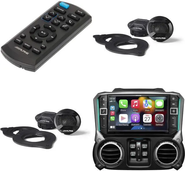 Main image of Alpine i509-WRA-JK 9" Multimedia Receiver w/ (2) SPV-10TW-WRA & RUE-4360 Remote Bundle for 11-18 Wrangler