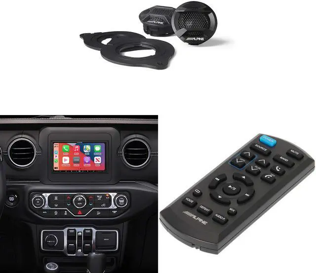 Main image of Alpine i407-WRA-JL 7in In-Dash Digital Receiver w/ SPV-10TW-WRA & RUE-4360 Remote Bundle for 18 - Up Wrangler