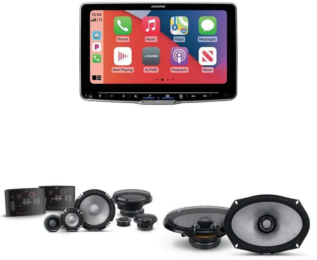 Main image of Alpine ILX-F509 Halo9 9" Multimedia Touchscreen Receiver w/ R2-S653 6.5" 3-Way Comp Set & R2-S69 Coaxial Bundle