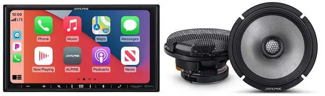 Main image of Alpine iLX-407 7-Inch Multimedia Receiver Apple Carplay and Android Auto w/ R2-S65 6.5" Coaxial Bundle