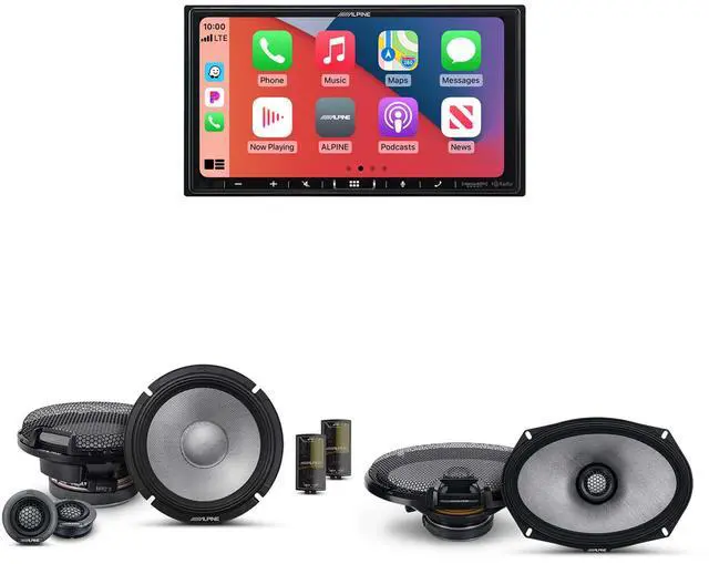 Main image of Alpine iLX-407 7-Inch Multimedia Receiver Apple Carplay and Android Auto w/ & 6.5" & 6x9" R2 Speaker Bundle - R2-S65C 2-Way Comp. Set & a Pair of R2-S69