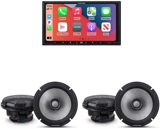 Main image of Alpine iLX-407 7-Inch Multimedia Receiver Apple Carplay and Android Auto w/ (2) R2-S65 6.5" Coaxial Bundle