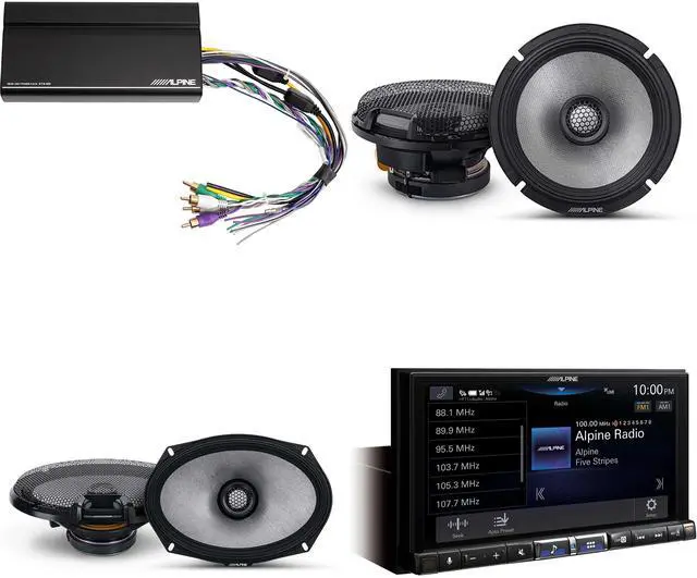 Main image of Alpine ILX-507 7-Inch Multimedia Receiver w/ KTA-450 Powerpack Amp & 6.5" & 6x9" R2 Speaker Bundle - R2-S65 & a Pair of R2-S69 Compatible with Apple CarPlay & Android Auto