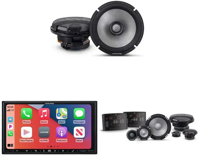 Main image of Alpine iLX-407 7-Inch Multimedia Receiver Apple Carplay and Android Auto w/ R2-S653 6.5" 3-Way Comp Set & R2-S65 Coaxial Bundle